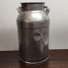 Vintage Stainless Steel Milk Jug Can Buhl Ohio 20 Quart 5 Gallon Metal Dairy