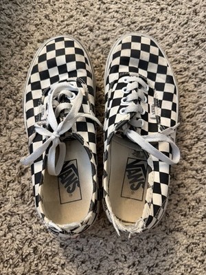 VANS Authentic Classic Black/White Checkerboard Canvas Lace-Up Low Top Sneaker