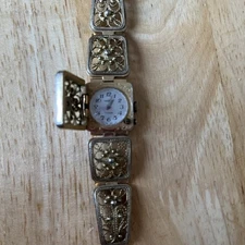 925 Sterling Silver Gold Plated Wrist Mechanical Watch Chika Vintage SecondHand 