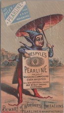 James Pyles Pearline Creepy Clown Jester Sandwich Board Umbrella Rain Soap MQV2