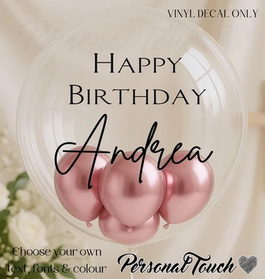 VINYL DECAL STICKERS PERSONALISED BIRTHDAY DECAL STICKER FOR FOIL BOBO BALLOON PARTY NAME AGE