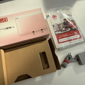 Nintendo 3DS XL Pink White Handheld Complete In Box CIB US Model Charger Manuals