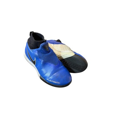 Nike Indoor Soccer Shoes REACT PHANTOM Slip On Kid Blue Black Size 1.5