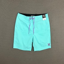 Hurley Board Shorts Mens Size 30 Aqua Blue Surfer Beach Swim Dad