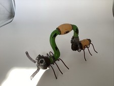 Whimsical Resin And Metal Insect Caterpillar Or Inch Worm 8” L X 4” H