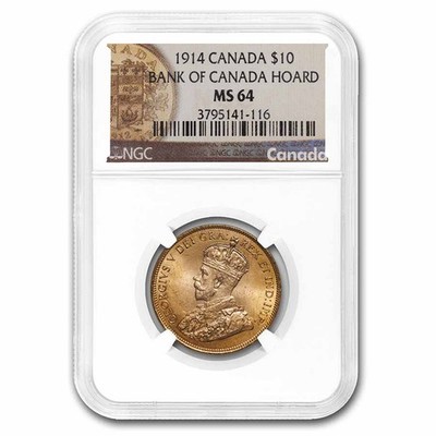 1914 Canada Gold $10 MS-64 NGC (Bank of Canada Hoard) | eBay