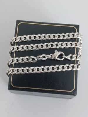 925 Silber Designer Panzerkette Halskette Gliederkette 51 cm & 4 mm