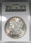 1883-O Morgan Dollar AU55 Soapbox Holder VAM-36A E REV HOT-50