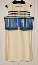 NWT Tory Burch 10 Mikado plaited striped engineered silk blend sleeveless dress 