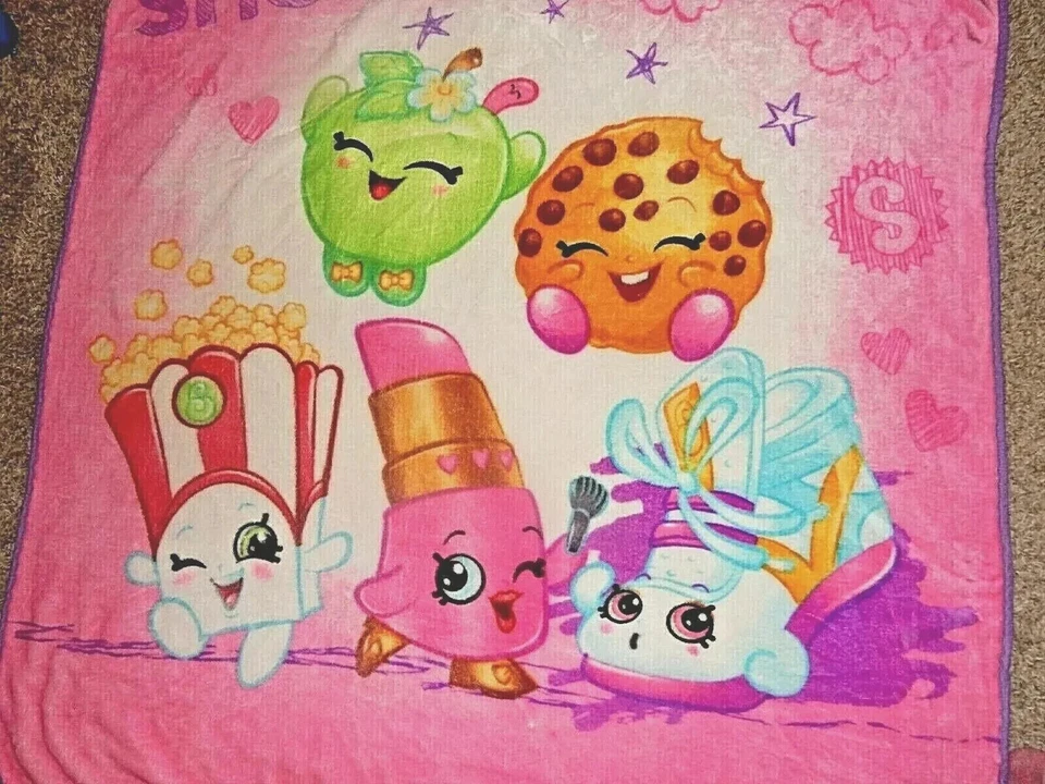7A!¡GUAU! Manta 50x60 I Love SHOPKINS Minky Sedosa Felpa Bebé Cuna Niño Pequeño Foto 2 de 3