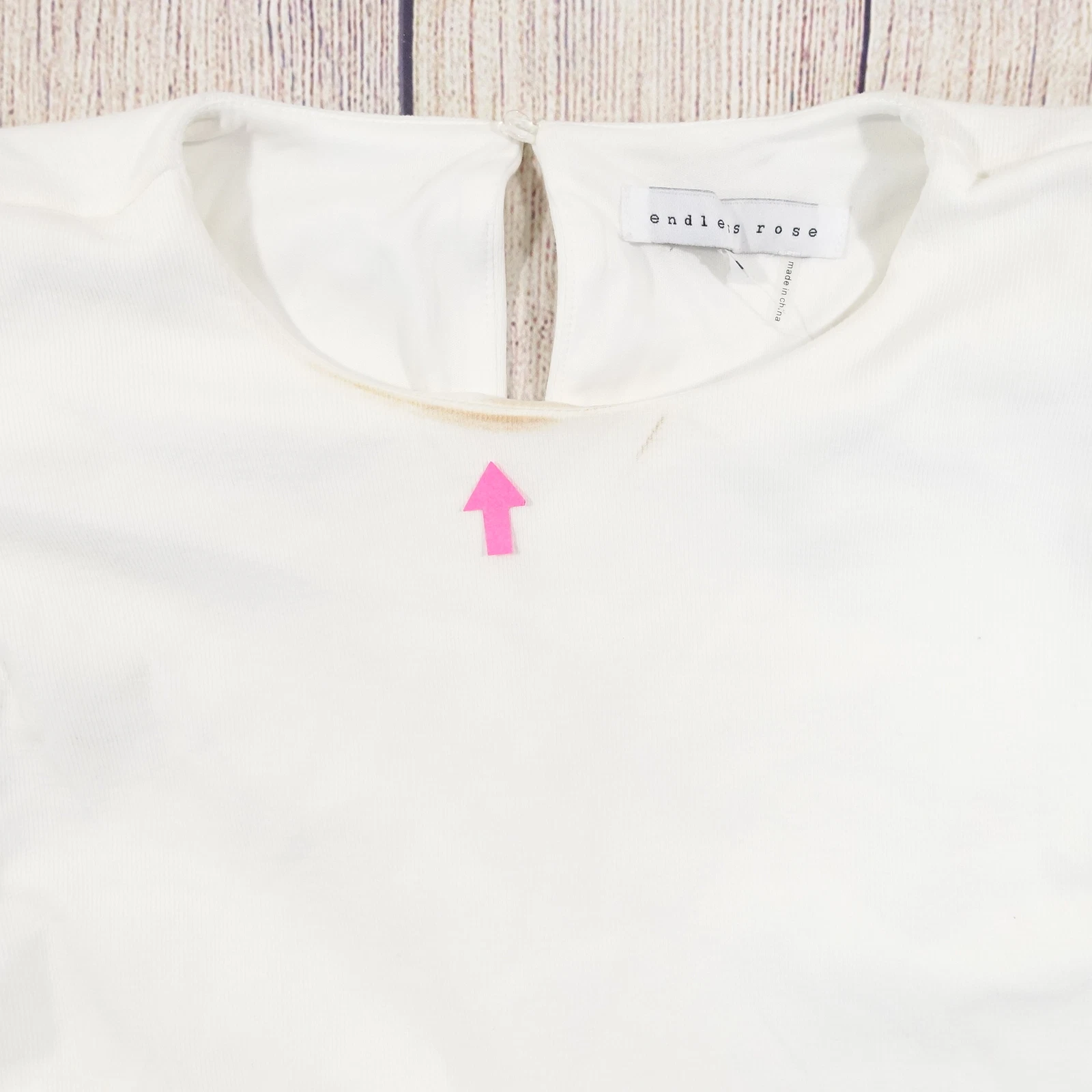 OFF WHITE ABITO TUBINO DONNA INFINITO ROSA OFF BIANCO AVORIO MAGLIA GRANDE DIFETTO