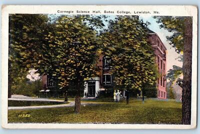 Lewiston Maine ME Postcard Carnegie Science Hall Bates College View 1922 Antique