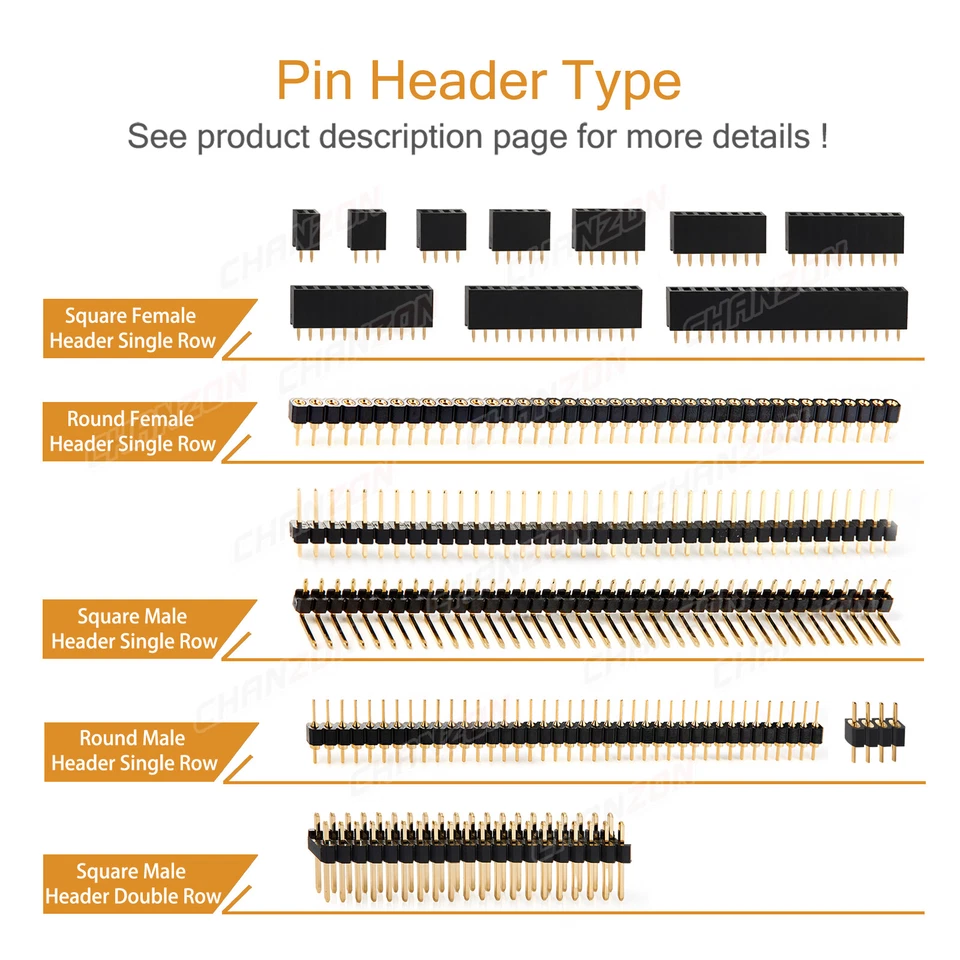Male Female 2.54mm pitch 40Pin Header Socket Single Double Row Connector Strip - Image 2 of 4