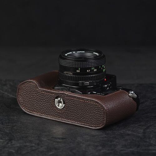For Canon A-1 AE-1 Program Case Real Genuine Leather Half Camera Case Bag Cover - Picture 11 of 23