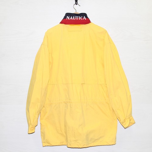 Vintage Nautica Rain Coat Jacket Size XL Yellow - Picture 2 of 7