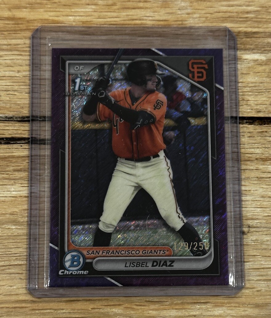 2024 Bowman Chrome #BCP-194 1st Lisbel Diaz Purple Shimmer Refractor /250