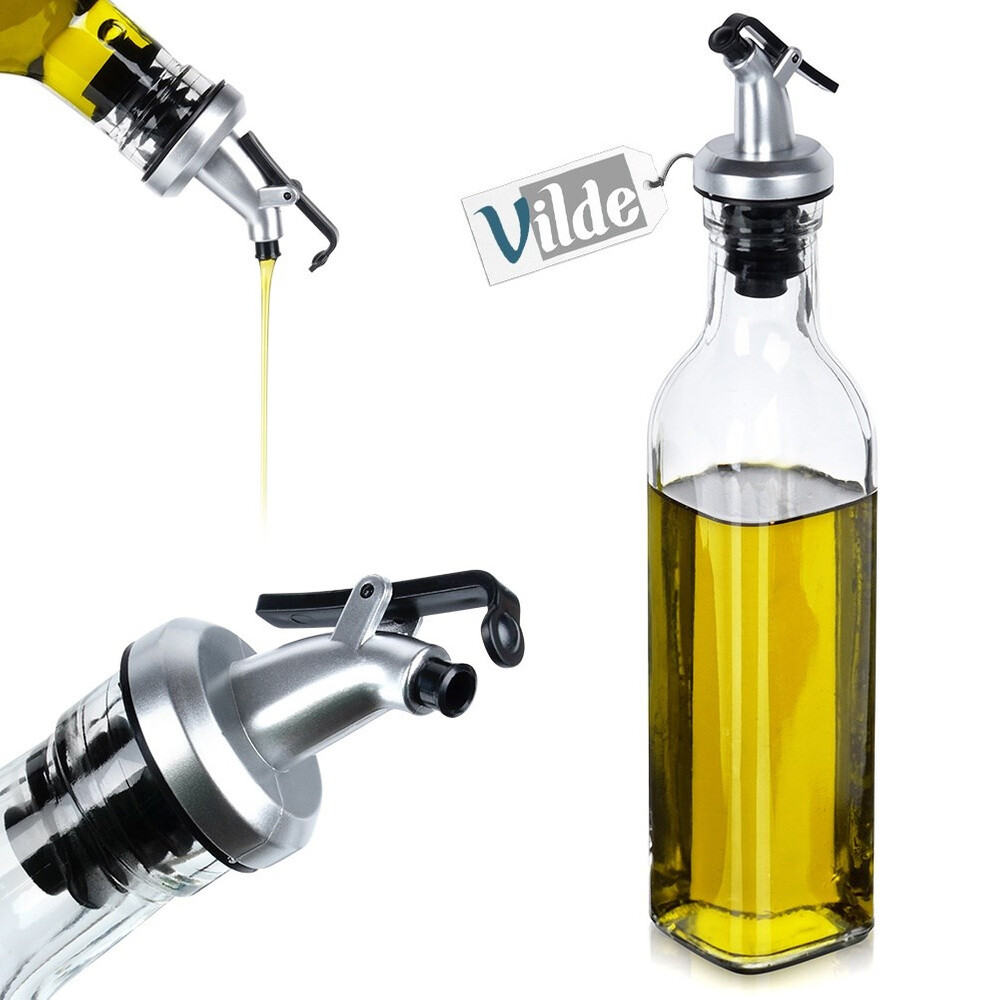 Olivenölflasche Ölflasche Ölspender Essigspender aus Glas mit Ausgießer 250 ml