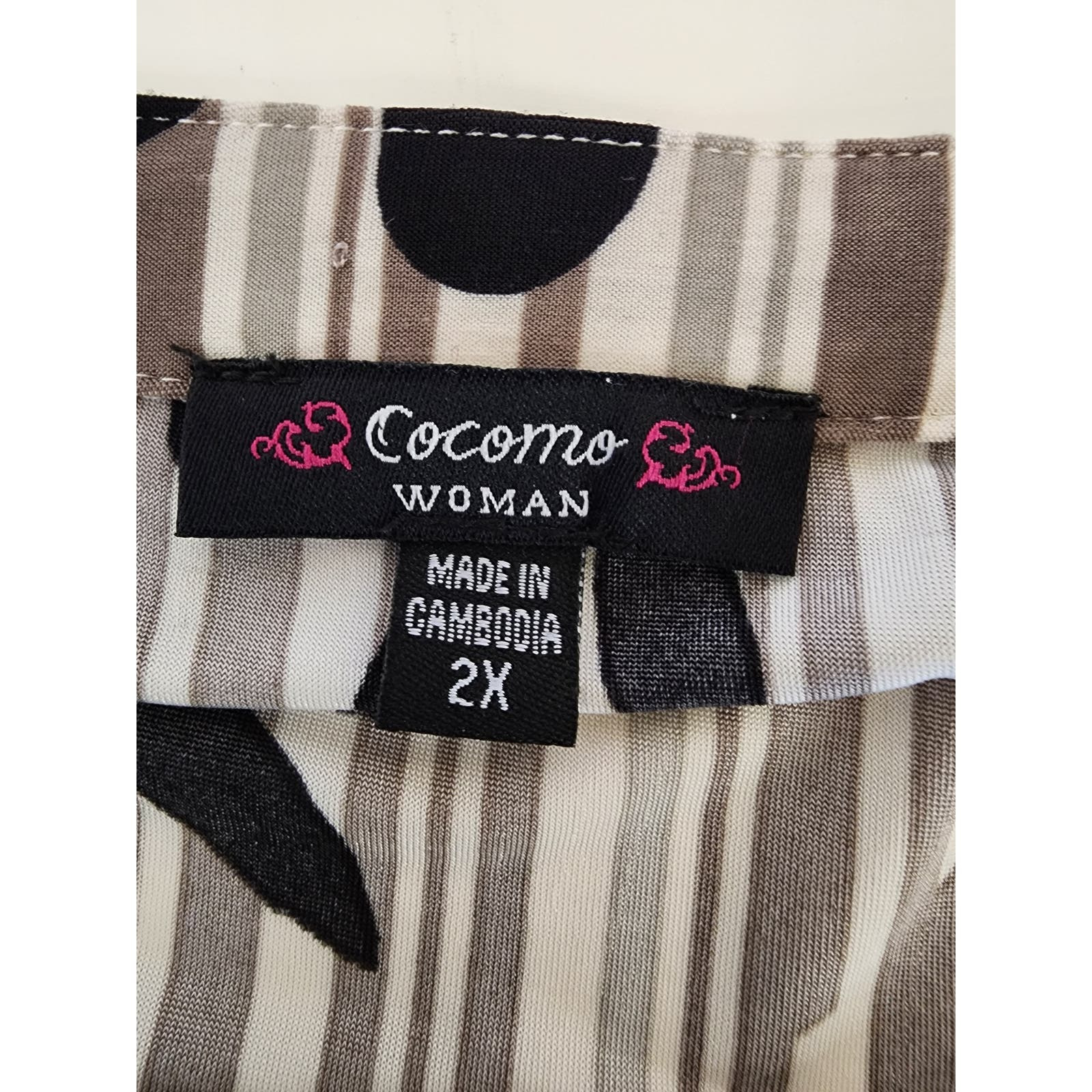 COCOMO WOMAN Black Brown Floral Print Sleeveless … - image 5