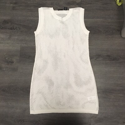 Tahari Women's Ivory Knit Sweater Tank Dress Size Large Knee