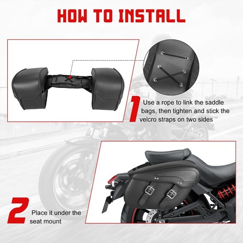 Motorcycle Saddlebag Side Pannier Waterproof Saddle Bags Luggage Universal - Picture 8 of 12