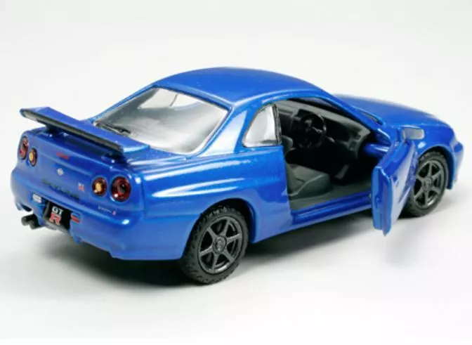 TAMIYA 1/64 NISSAN SKYLINE GT-R V-SPEC II R34 Diecast Model Car - Blue