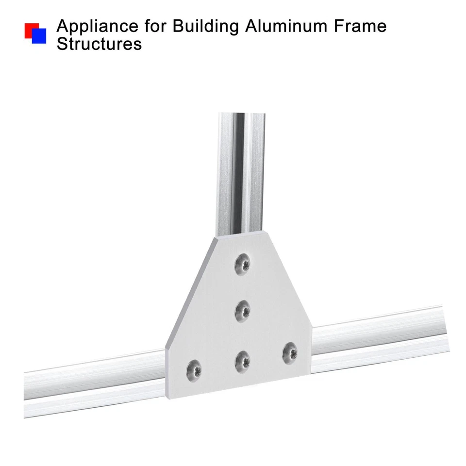 Placa unión exterior en forma T 5 orificios para Perfil aluminio 2020,5 plata - Imagen 4 de 4