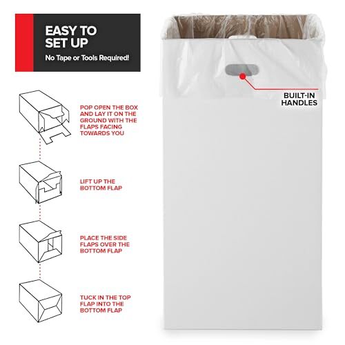 40 Gallon Disposable Cardboard Trash Cans for Events (10 Count