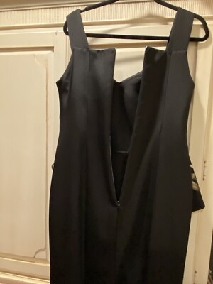 John Paul Ataker Evening Gown size 10 Black With Metallic Gold Appliqus. |  eBay