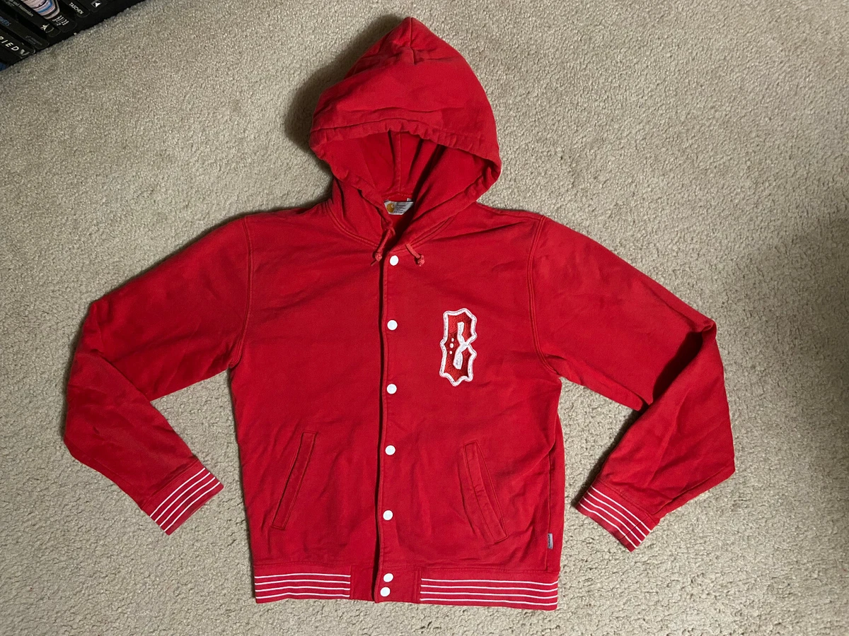 Men's CARHARTT red 'C' varsity JACKET hoodie button