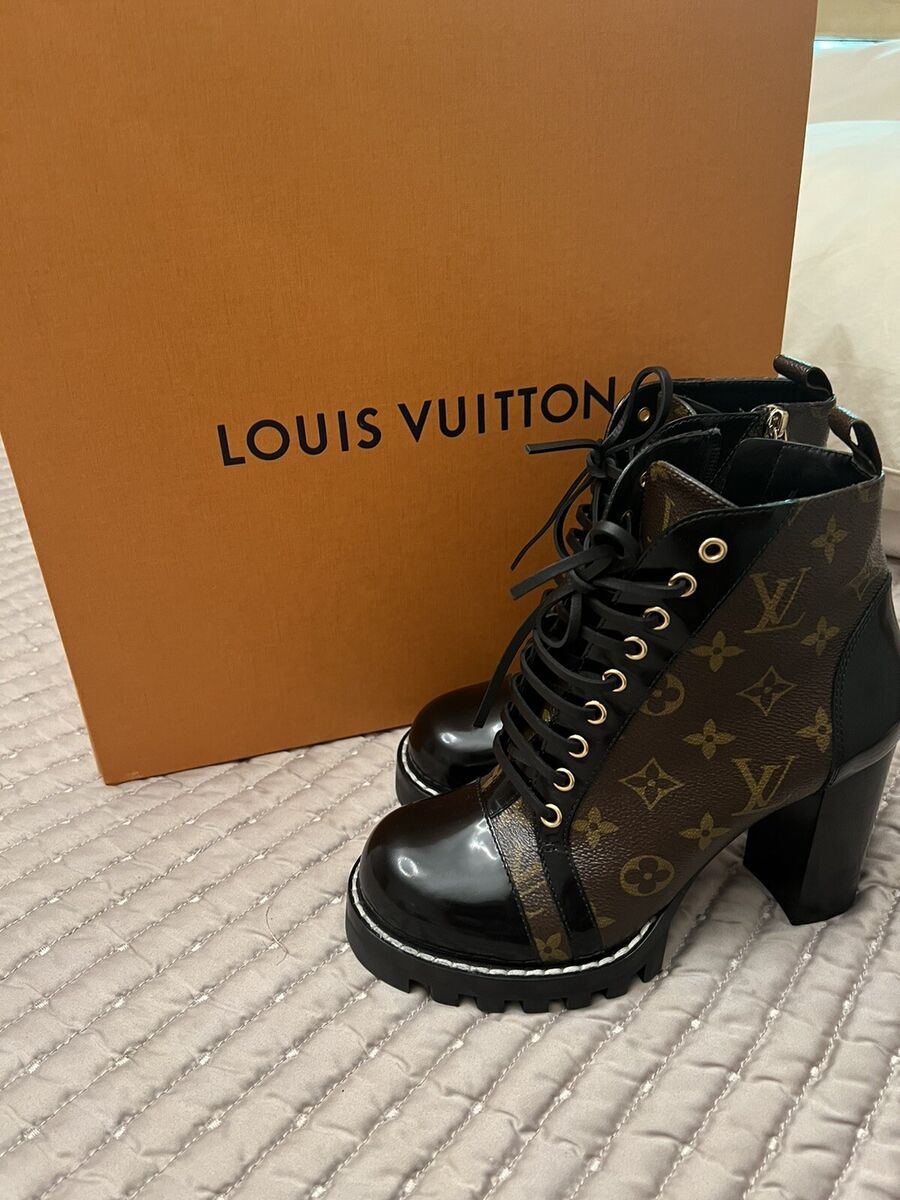 Louis Vuitton Patent Calfskin Monogram Star Trail Ankle Boots