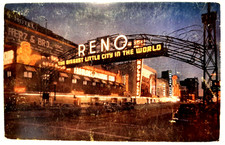 Reno Arch At Night Postcard