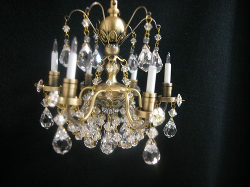 Heidi Ott #YL7001-1 Dollhouse Miniature Light 1:12 Chrystal 6 Up Arm Chandelier