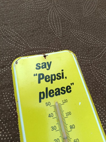 Vintage PEPSI Thermometer Tin merchandise 1950's era advertising - Picture 8 of 9