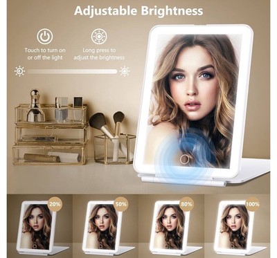 Rechargeable Travel Makeup Mirror w/ 72 Led Lights, Portable  display picture 1