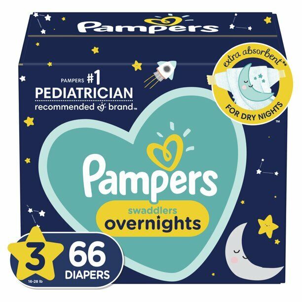 Pampers Swaddlers Overnight Disposable Baby C Be super welcome 3 Choice Size Diapers 66
