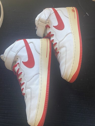 NIKE AIR FORCE 1 MID '07 Size 11 315123-105 - White/Red Jordan AF1 Basketball - Picture 7 of 16