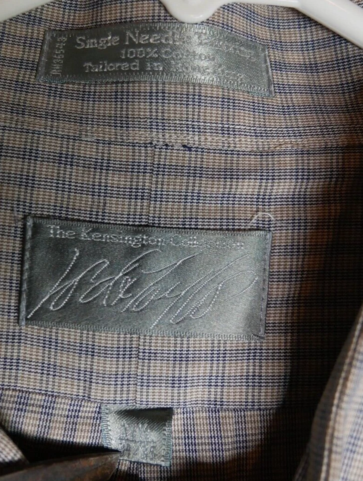 Camisa de vestir Lord & Taylor para hombre 17,5 - 34/35 gris manga larga Kensington de colección Foto 3 de 4