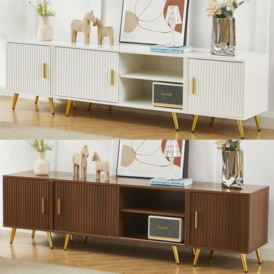 71'' TV Stand Free Combination Entertainment Center Metal Legs with Storage