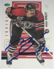 MICHEL GOULET SIGNED PARKHURST ORIGINAL SIX BLACKHAWKS CARD AUTOGRAPH AUTO 
