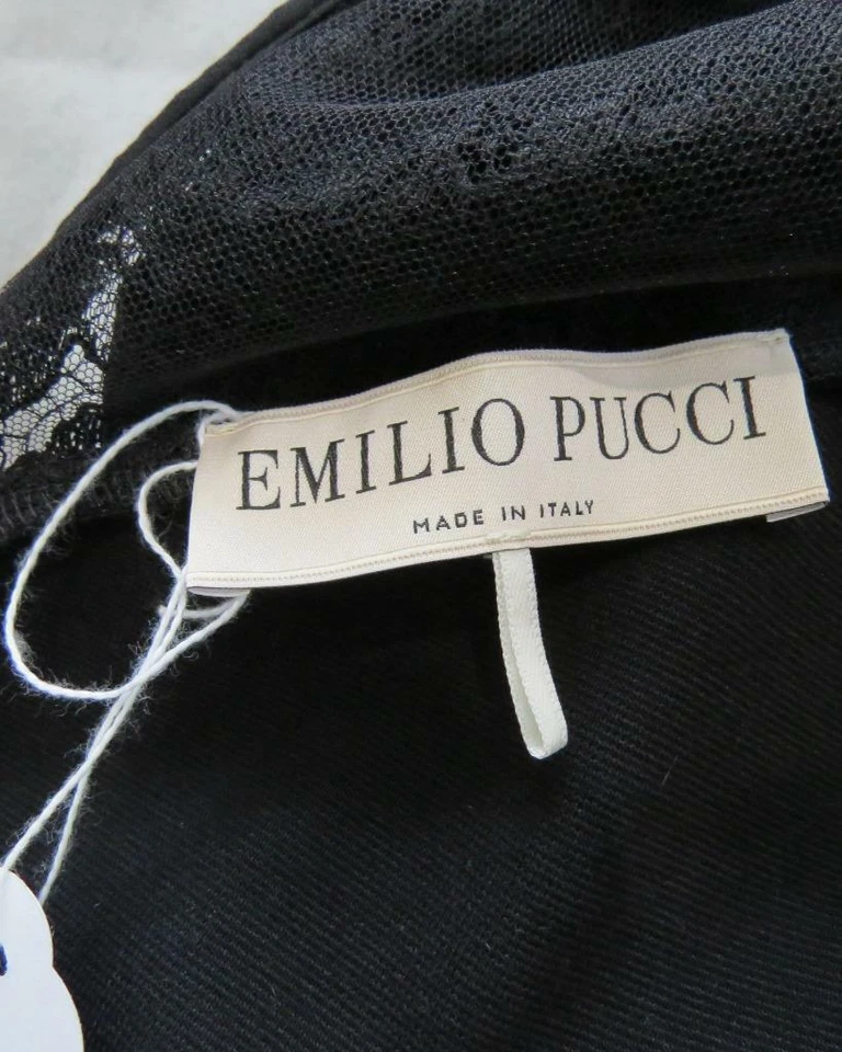 Vestido Emilio Pucci Negro con Inserciones de Encaje Sin Mangas Talla 42/ EE. UU. 6 Foto 2 de 4