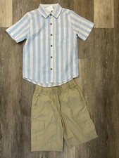 NWT Children's Place Outfit Boys' Uniform Pull On Cargo Shorts  Buttom Down