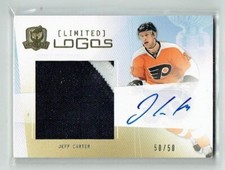 09-10 UD Upper Deck The Cup Limited Logos  Jeff Carter  50/50  Patch  Auto