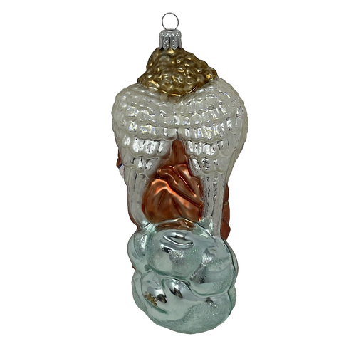 Vintage Michaelis Polish Christmas Ornament Golden Hair Angel Gold Glitter 6 In - Picture 3 of 10