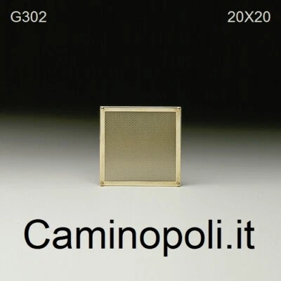 CAMINOPOLI Griglia in Ottone Lucido di Aerazione Fissa non Regolabile Quadra 20x20 200x200