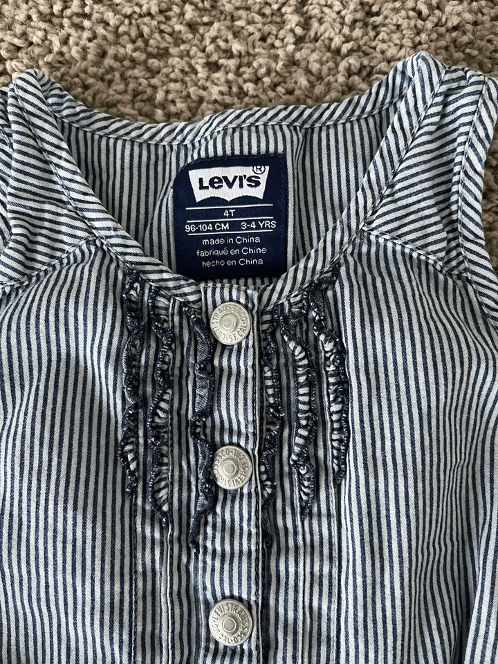 Levi’s Strampler 4T Ärmellos Einteiler Boho Kleinkind Streifen Stretch Overall - Bild 2 von 4