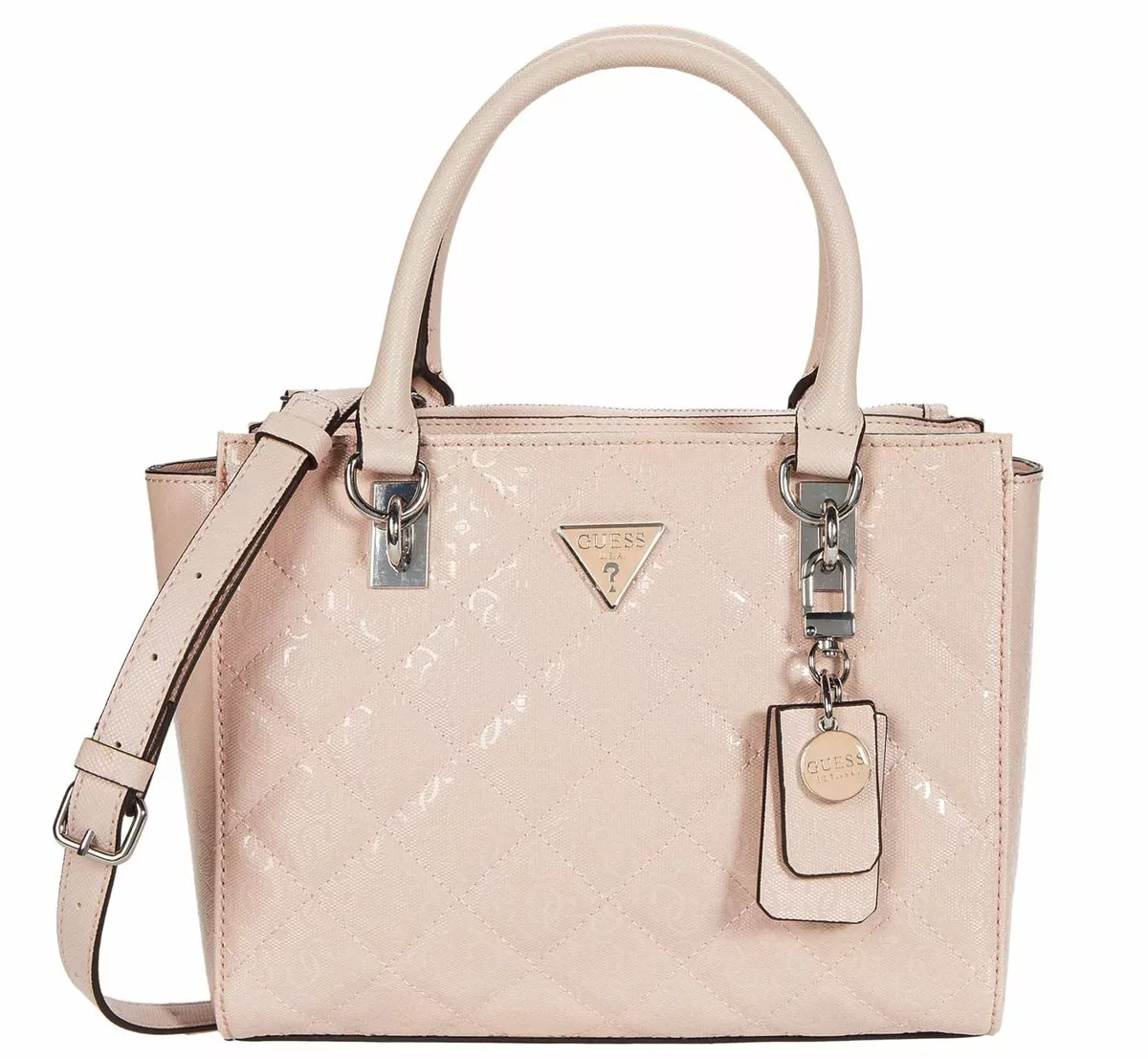 GUESS Women's Dixon White Tan Logo Print Handbag India | Ubuy