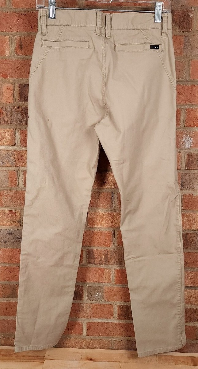 Oakley Icon Chino Pants Mens 30x32 Slim Tapered Tan Khaki Oakley Icon Chino Pants Mens 30x32 Slim Tapered Tan Khaki