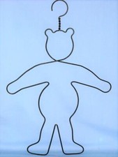 Vintage Teddy Bear Shaped Wire Hanger 17" tall