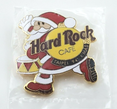 Hard Rock Cafe Pin TAIPEI Christmas 1994 Santa with Drum Limited