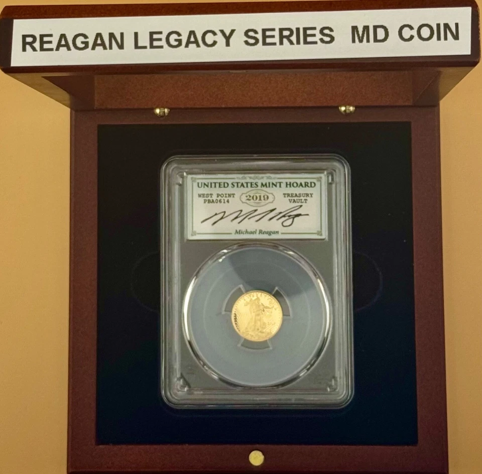 2019-W (2021) $5 Gold Eagle PCGS PR70 WP Hoad Reagan Legacy Series Foto 2 de 4